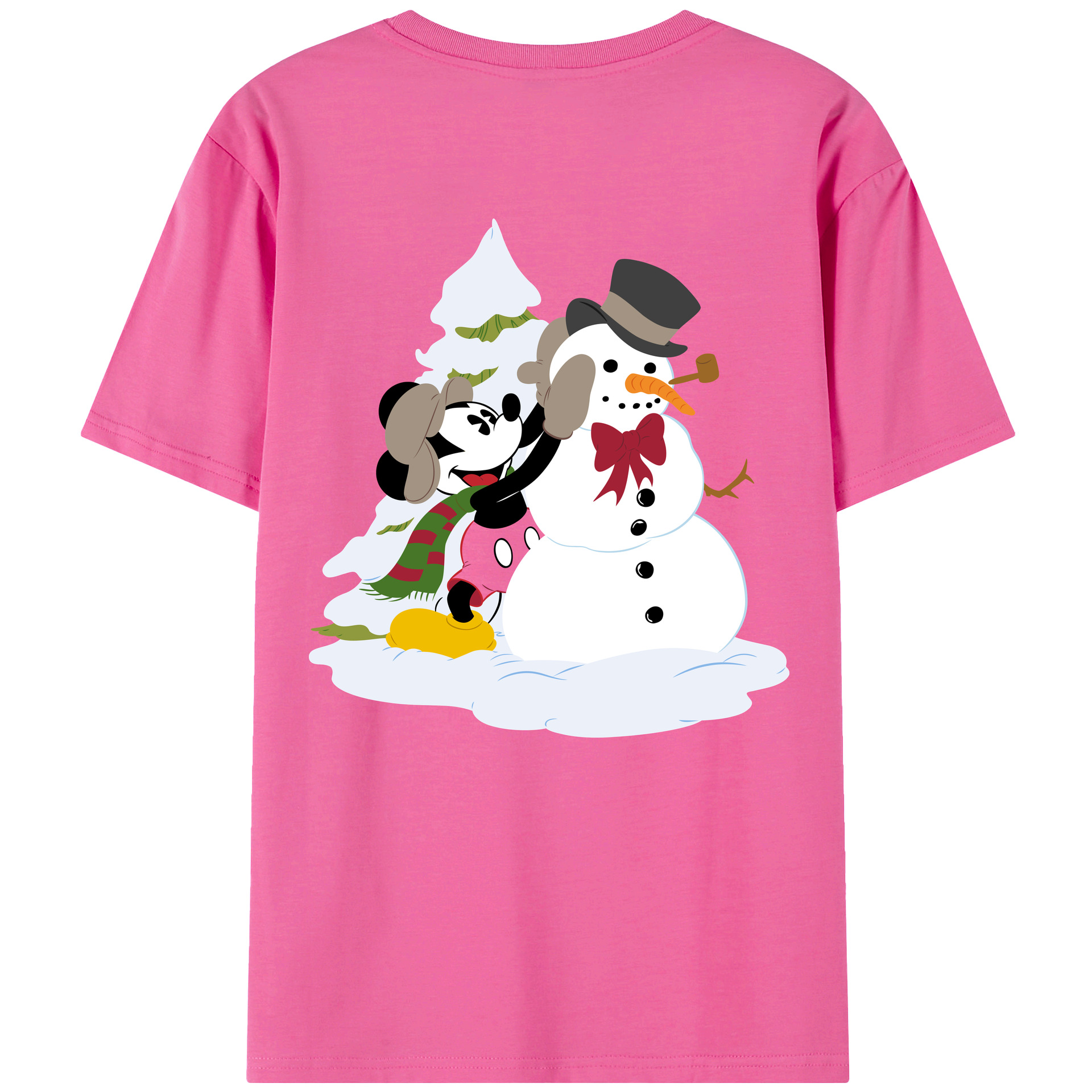 （画像用） ミッキーマウス Mickey Mouse レディース半袖Tシャツ(バックプリント)